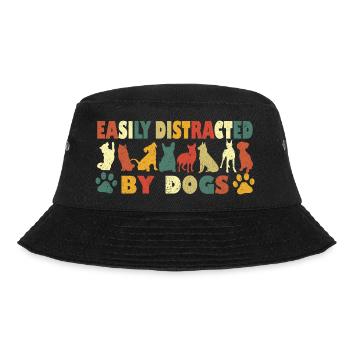 Leicht von Hunden abgelenkt - Bucket Hat - Schwarz - Vorne - Lela (165cm)