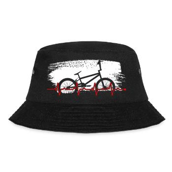 Fahrrad Herzschlag Fahrrad Grafik - Bucket Hat - Schwarz - Vorne - Lela (165cm)
