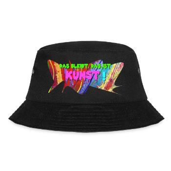 Das bleibt, das ist Kunst! bunt, NettsFetz - Bucket Hat - Schwarz - Vorne - Lela (165cm)
