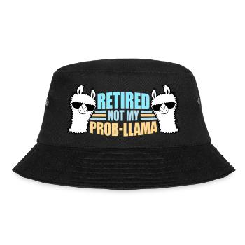 Nicht mein Prob Lama Ruhestand Prob-Llama im Ruhestand - Bucket Hat - Schwarz - Vorne - Lela (165cm)