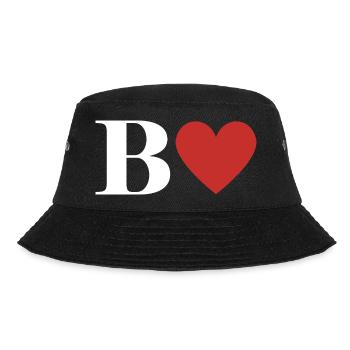 Letter b red heart - Bucket Hat - black - Front - Lela (165cm)