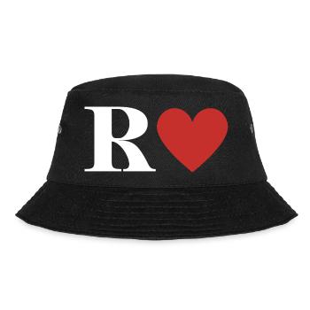 Letter r red heart - Bucket Hat - black - Front - Lela (165cm)