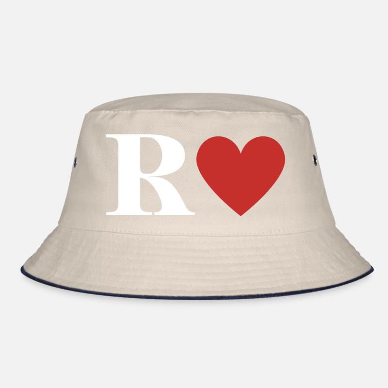 Buchstabe r rotes Herz Bucket Hat