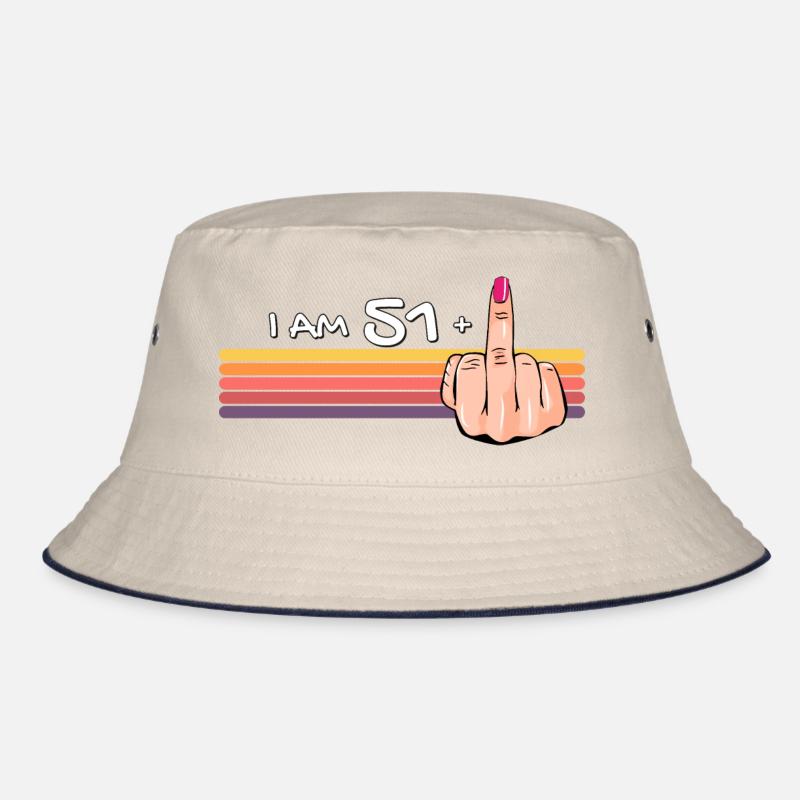 Ich bin 51 + 1 Mittelfinger-Shirt Ich bin 51 plus, Bucket Hat