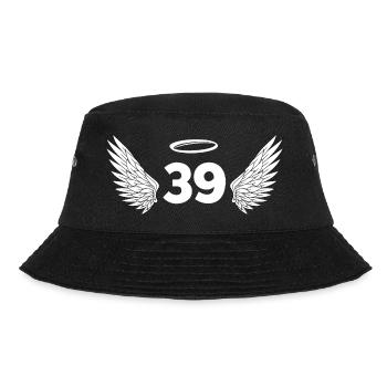 Number 39 Angel - 39th Birthday Wings - Bucket Hat - black - Front - Lela (165cm)