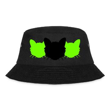 3 Cats Silhouettes Three Friends Team Heads Crew - Bucket Hat - black - Front - Lela (165cm)