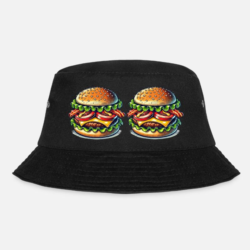 Burger - Bucket Hat - Schwarz