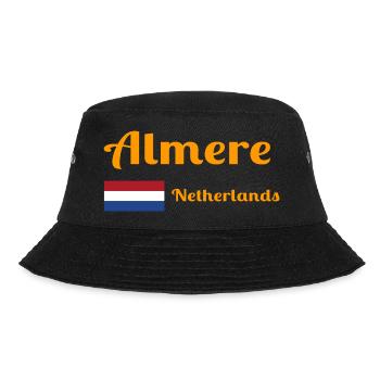 Almere Niederlande - Stilvolle Drucke - Bucket Hat - Schwarz - Vorne - Lela (165cm)