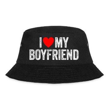I Love My Boyfriend Valentine's Day Boyfriend - Bucket Hat - black - Front - Lela (165cm)
