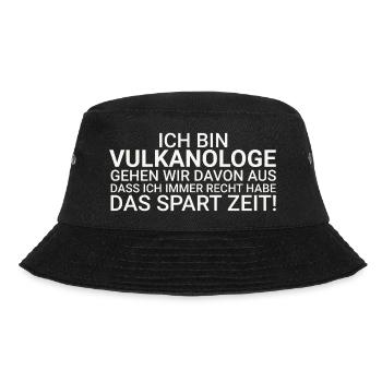 Vulkanologe Zeit Sparen Vulkanologie - Bucket Hat - Schwarz - Vorne - Lela (165cm)
