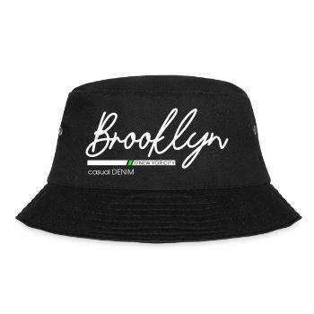 Stadtbild mit Neonlichtern und Bergblick - Bucket Hat - Schwarz - Vorne - Lela (165cm)