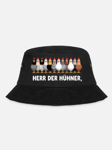 Herr Der Hühner Lustige Hühnergrafik - Bucket Hat - Schwarz