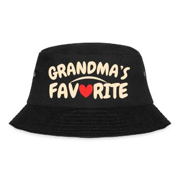 Omas Lieblings-Retro-Typografie, Heart Fun - Bucket Hat - Schwarz - Vorne - Lela (165cm)