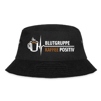 Blutgruppe Kaffee positiv - da steigt dein Puls - Bucket Hat - Schwarz - Vorne - Lela (165cm)