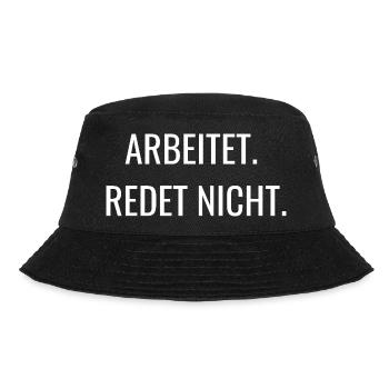 Works, doesn't talk | Work Shirt - Bucket Hat - black - Front - Lela (165cm)
