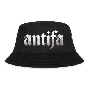Antifa – Antifaschistisches Merch - Bucket Hat - Schwarz - Vorne - Lela (165cm)