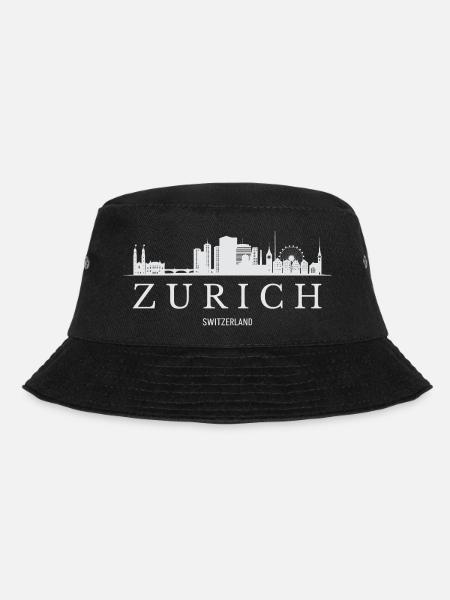 Zürich Skyline, Zürich Schweiz - Bucket Hat - Schwarz