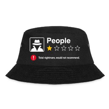 Menschen 1 Stern Bewertung Lustiges Sarkasmus - Bucket Hat - Schwarz - Vorne - Lela (165cm)