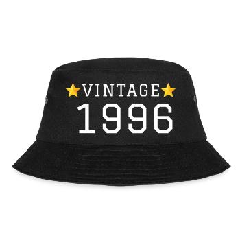 VINTAGE_1996_texte_blanc_etoiles_jaunes_sans_ - Bucket Hat - black - Front - Lela (165cm)