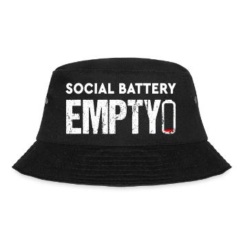 Social Battery Empty Funny Introvert Saying - Bucket Hat - black - Front - Lela (165cm)