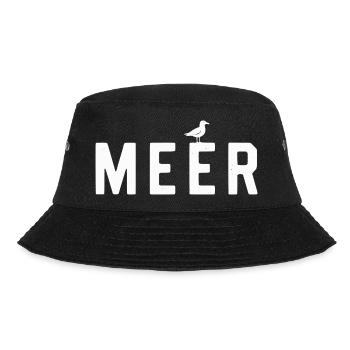 MEER Möwe Minimalistisches Stranddesign Urlaub - Bucket Hat - Schwarz - Vorne - Lela (165cm)