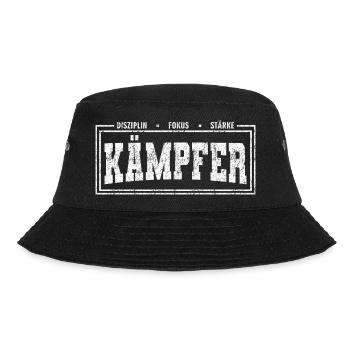 KÄMPFER – Disziplin Fokus Stärke - Bucket Hat - Schwarz - Vorne