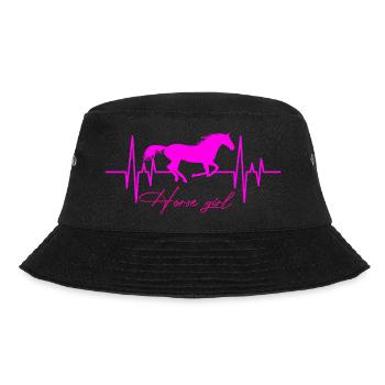 Pferd Herzschlag Mädchen - Bucket Hat - Schwarz - Vorne