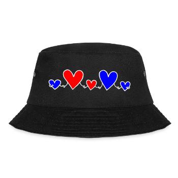 Family 3 Children Parents 2 Sons 1 Daughter Heart - Bucket Hat - black - Front - Lela (165cm)