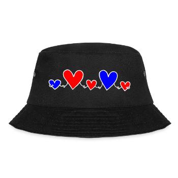 Family 3 Children Parents 1 Son 2 Daughters Heart - Bucket Hat - black - Front - Lela (165cm)