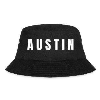 A U S T I N, Austin Reisegeschenk, Austin Jungenname. - Bucket Hat - Schwarz - Vorne - Lela (165cm)