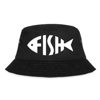 Logo fish original fish funny illustration - Bucket Hat - black - Front - Lela (165cm)