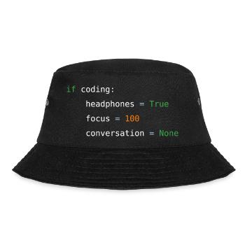 If coding headphones - Bucket Hat - Schwarz - Vorne - Lela (165cm)