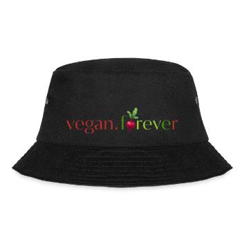 Veganer Rettich für immer - Bucket Hat - Schwarz - Vorne - Lela (165cm)