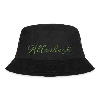 Wittbek-Kollektion: „Allerbest“ grün - Bucket Hat - Schwarz - Vorne - Lela (165cm)