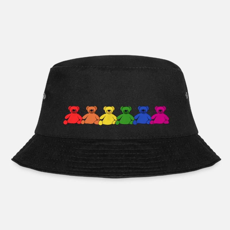 Regenbogen Teddys - Bucket Hat - Schwarz