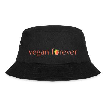 Vegane Aprikose für immer - Bucket Hat - Schwarz - Vorne - Lela (165cm)