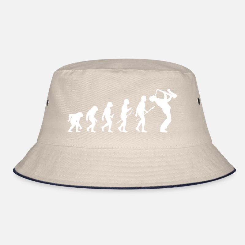Saxophone Sax Player Saxophonist Evolution Funny Bucket Hat
