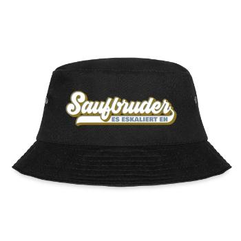 Farben änderbar | Saufbruder Saufen Bro - Bucket Hat - Schwarz - Vorne - Lela (165cm)
