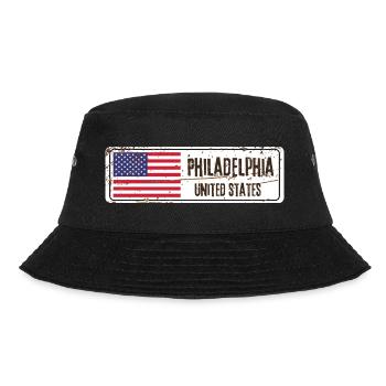 Philadelphia Flagge der Vereinigten Staaten - Bucket Hat - Schwarz - Vorne - Lela (165cm)