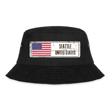 Seattle, Vereinigte Staaten - Bucket Hat - Schwarz - Vorne - Lela (165cm)
