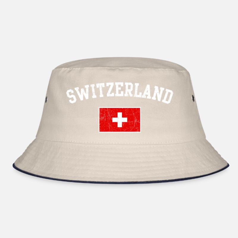 Swiss Flag Arch Typography Bucket Hat