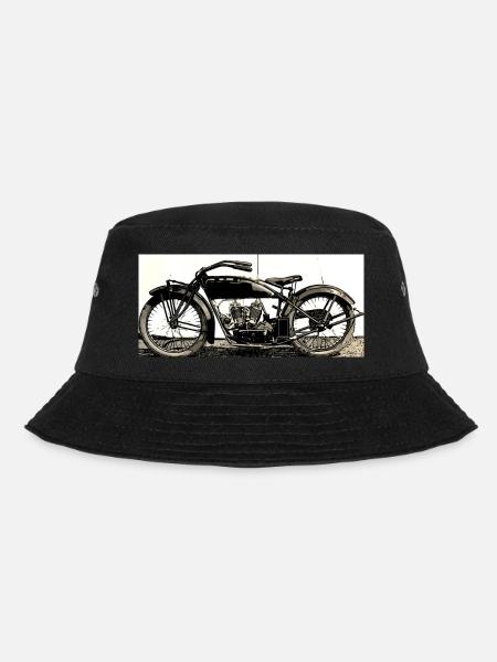 Motorrad Oldtimer - Bucket Hat - Schwarz