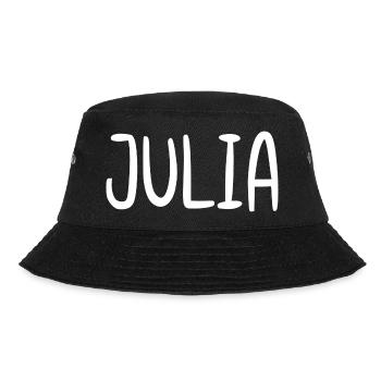 Julia Benutzerdefinierter Name Schriftart Text Geburtstag - Bucket Hat - Schwarz - Vorne - Lela (165cm)