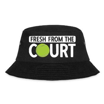Tennisplatz Spruch Für Tennis - Bucket Hat - Schwarz - Vorne - Lela (165cm)