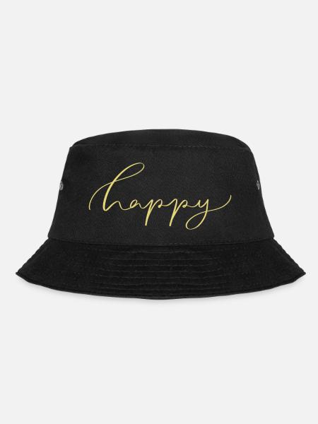 Happy - Bucket Hat - Schwarz