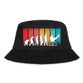 Evolution of man Calisthenics Retro Vintage - Bucket Hat - black - Front - Lela (165cm)