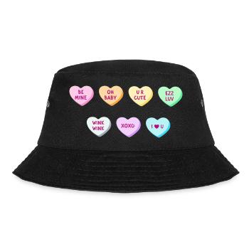 14 Feb Be My Valentine Happy Valentine Day 01 - Bucket Hat - Schwarz - Vorne - Lela (165cm)