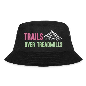 Trailrunning - Trails über Laufbänder - Bucket Hat - Schwarz - Vorne - Lela (165cm)