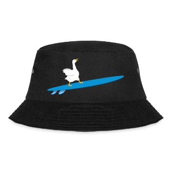 Fun Surfer Goose Surfboard Surf Duck Surf Geese - Bucket Hat - black - Front - Lela (165cm)