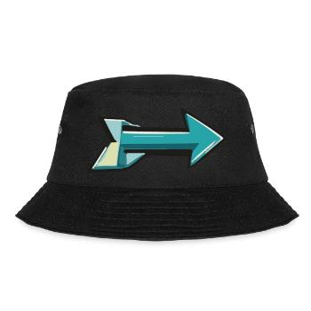 grüner Pfeil nach rechts - Bucket Hat - Schwarz - Vorne - Lela (165cm)